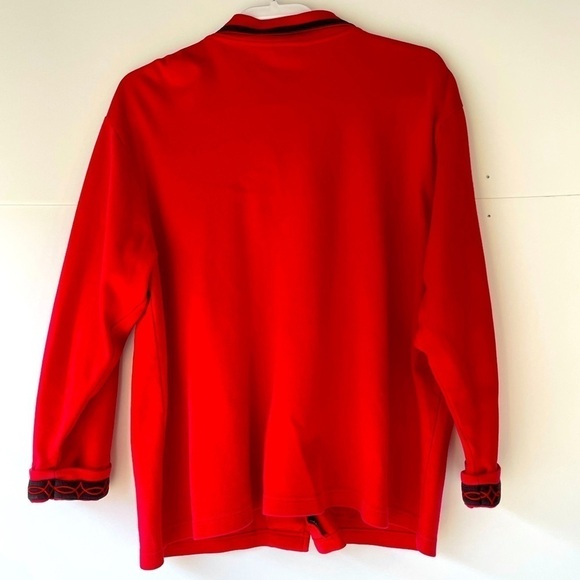 Talbots Women's Cotton Red Blazer Jacket Cardigan Coat Button Pockets, Sz L - Picture 2 of 13